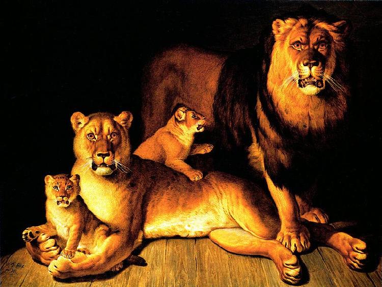 Jean Baptiste Huet A pride of lions Spain oil painting art